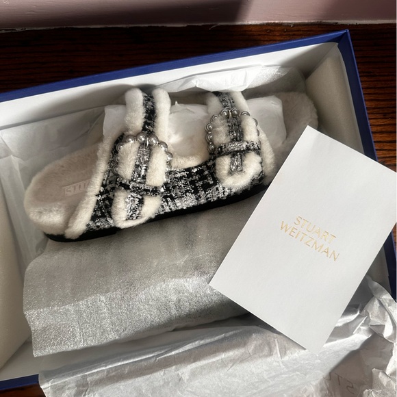Stuart Weitzman Shoes - Stuart Weitzman Piper Shearling Slides 7